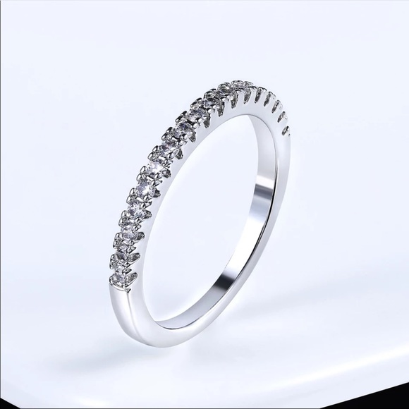 Jewelry - New 925 Silver Love Cute Wedding Engagement Micro Pave CZ Crystal Dainty Ring